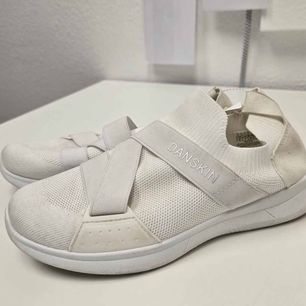 Danskin Elite Cream Slip-On Sneakers | Stretch Knit | Athleisure Comfort